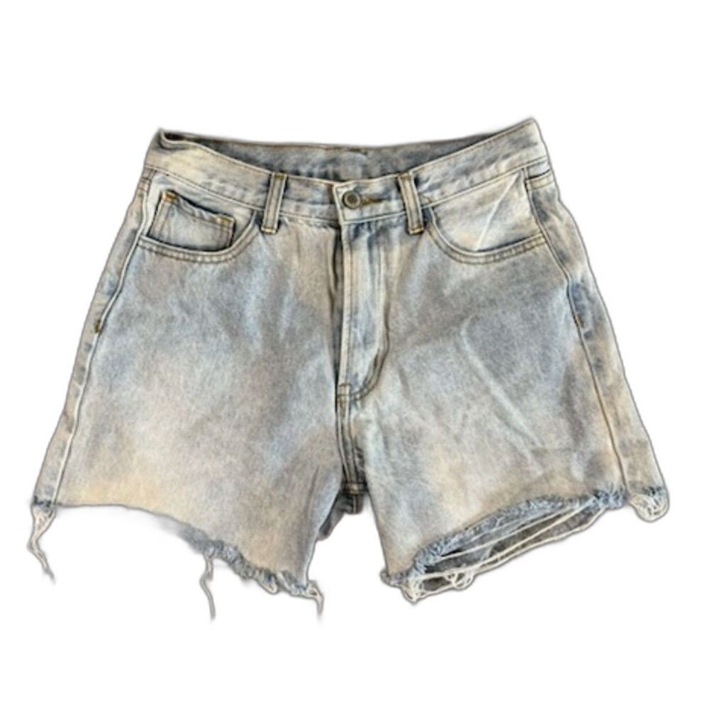John Galt Brandy Melville Denim Shorts M High Rise Distressed Cutoff Booty Slit